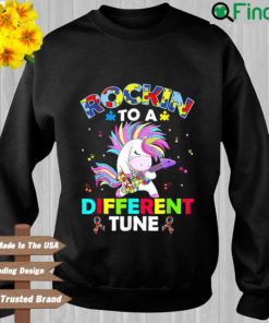 Unicorn Rockin To A Different Tune Autism Awareness Sweatshirt