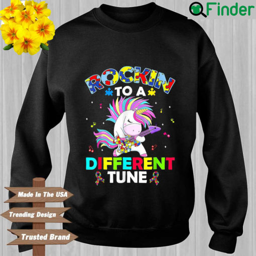 Unicorn Rockin To A Different Tune Autism Awareness Sweatshirt