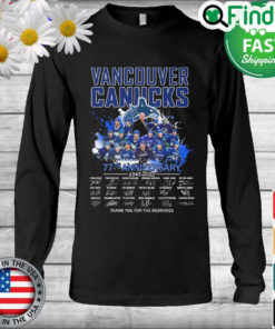 Vancouver Canucks 77th anniversary 1945 2022 thank you for the memories signatures Long Sleeve