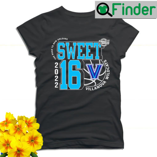 Villanova Wildcats March Madness 2022 NCAA Mens Basketball Sweet 16 the road to New Orleans T shirt