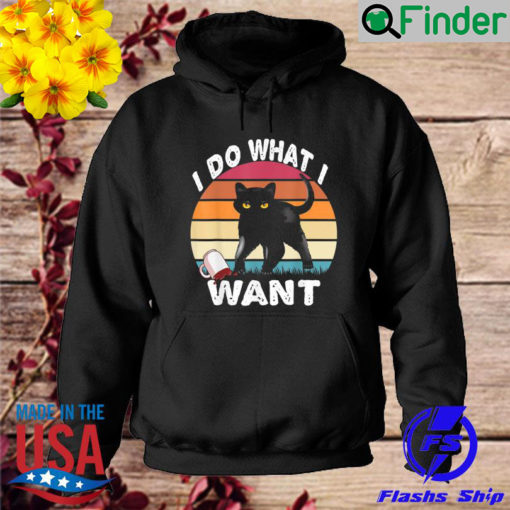 Vintage I do what I want cute cat Hoodie