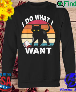 Vintage I do what I want cute cat Long Sleeve