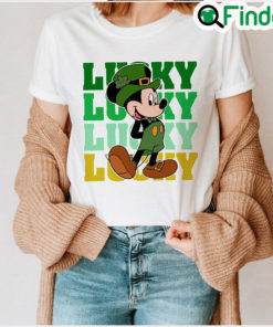 Vintage Lucky Day Mickey St Patricks Family Matching Shirt