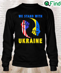We Stand With Ukraine Ukrainian Flag Ukrainians Puck Futin Peace Ukraine Long Sleeve