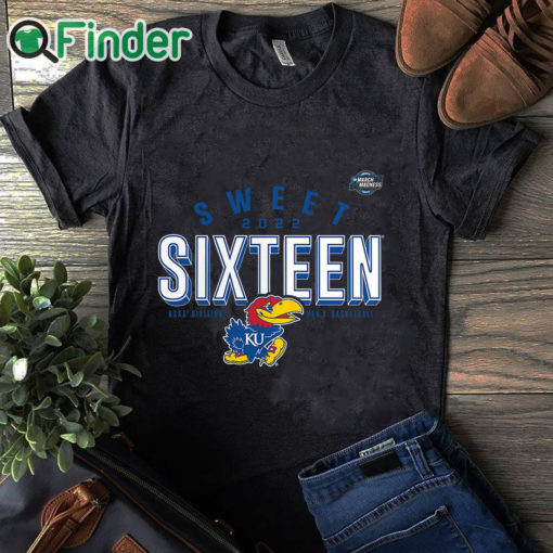 black T shirt Kansas Jayhawks 2022 NCAA Mens Basketball Tournament March Madness Sweet Sixteen Jumpball