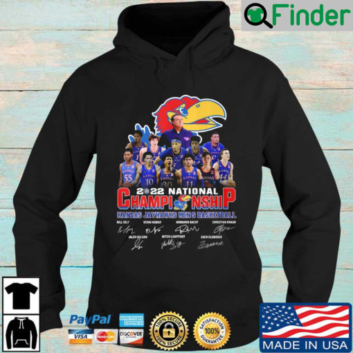 2022 National Championship Kansas Jayhawks Mens Basketball signatures shirt Hoodie