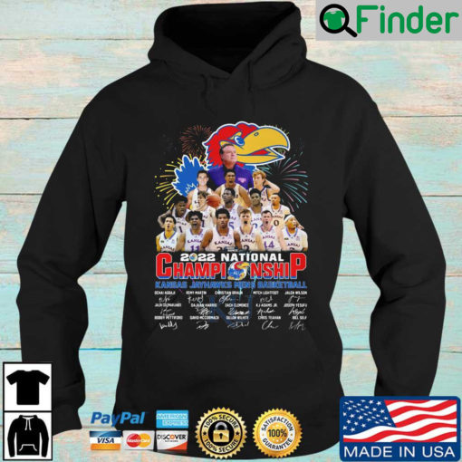 2022 national championship Kansas Jayhawks mens basketball signatures Hoodie