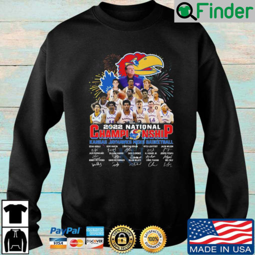 2022 national championship Kansas Jayhawks mens basketball signatures Sweatshirt