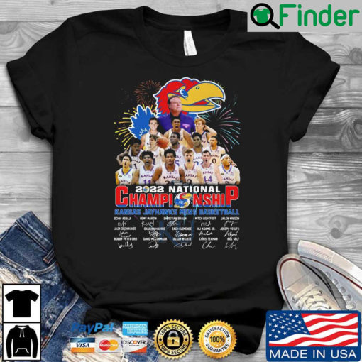 2022 national championship Kansas Jayhawks mens basketball signatures t shirt