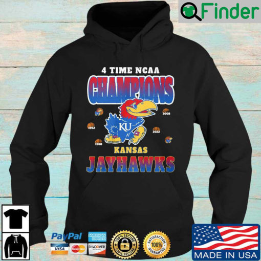 4 time NCAA Champions Kansas Jayhawks Hoodie