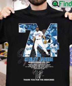 74 Kenley Jansen Los Angeles Dodgers 2010 2021 Signatures Thank You For The Memories T Shirt