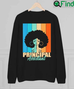 Assistant Principal Afro Job Title School Worker Vintage Sweatshirt