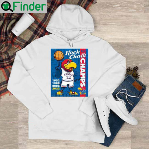 Awesome rock Chalk Champs 2022 Kansas Jayhawks mascot Hoodie