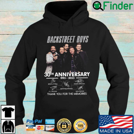 Backstreet boys 30th anniversary 1993 2023 signatures thank you for the memories Hoodie