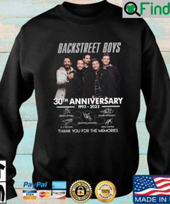 Backstreet boys 30th anniversary 1993 2023 signatures thank you for the memories Sweatshirt