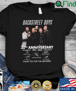 Backstreet boys 30th anniversary 1993 2023 signatures thank you for the memories shirt