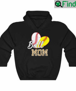 Ball Mom Baseball Softball Mama Team Sports Leopard Hoodie