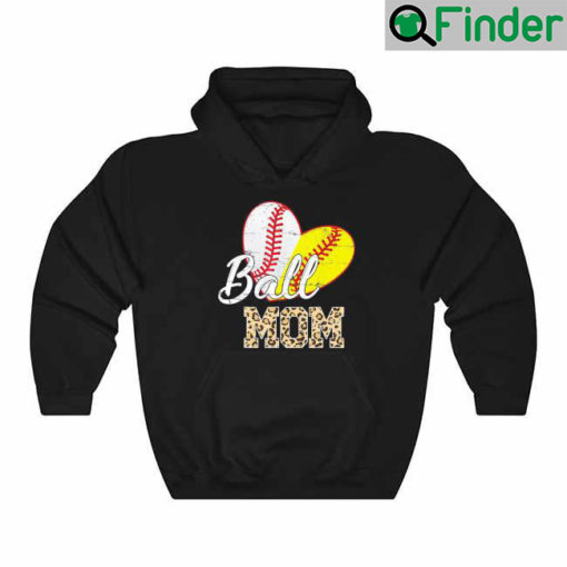 Ball Mom Baseball Softball Mama Team Sports Leopard Hoodie