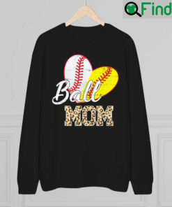 Ball Mom Baseball Softball Mama Team Sports Leopard Sweatshirt