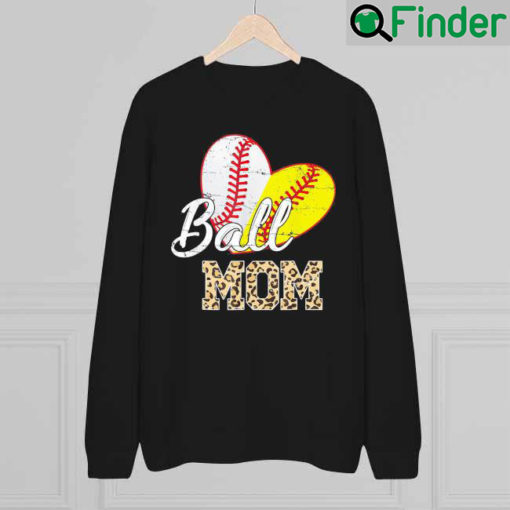 Ball Mom Baseball Softball Mama Team Sports Leopard Sweatshirt