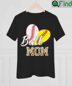 Ball Mom Baseball Softball Mama Team Sports Leopard T Shirt