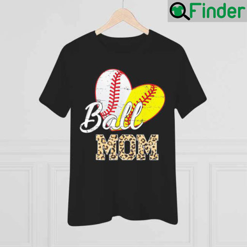 Ball Mom Baseball Softball Mama Team Sports Leopard T Shirt