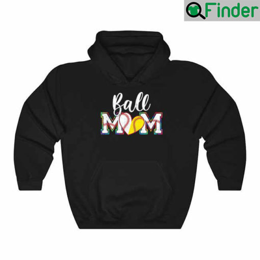 Ball Mom Leopard Softball Baseball Mothers Day Hoodie