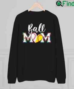 Ball Mom Leopard Softball Baseball Mothers Day Sweatshirt