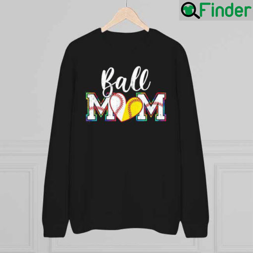 Ball Mom Leopard Softball Baseball Mothers Day Sweatshirt