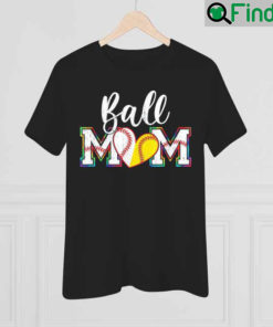 Ball Mom Leopard Softball Baseball Mothers Day T Shirt