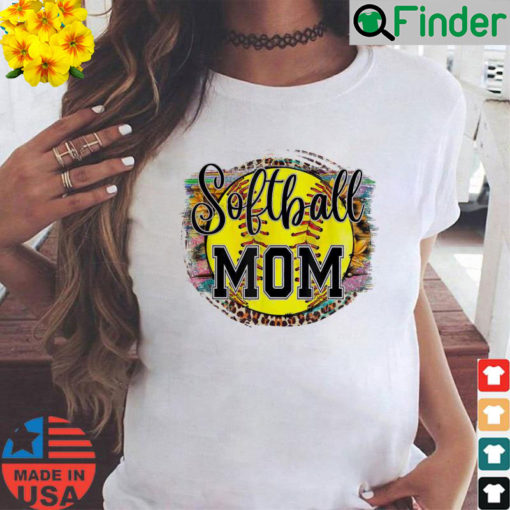Baseball Mom Softball Mom Mothers Day 2022 Leopard Sunflower Shirt