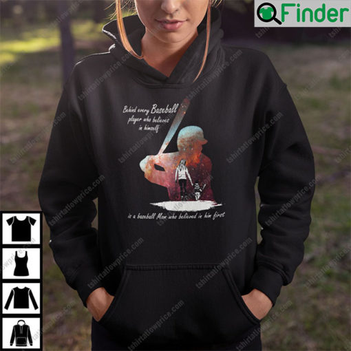 Behind Every Baseball Player Who Believes In Himself Baseball Mom Hoodie