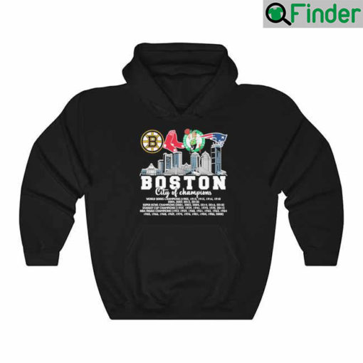 Boston City Of Champions Best team Sports City line Hoodie