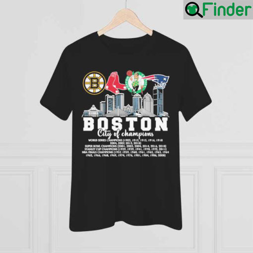 Boston City Of Champions Best team Sports City line shirt