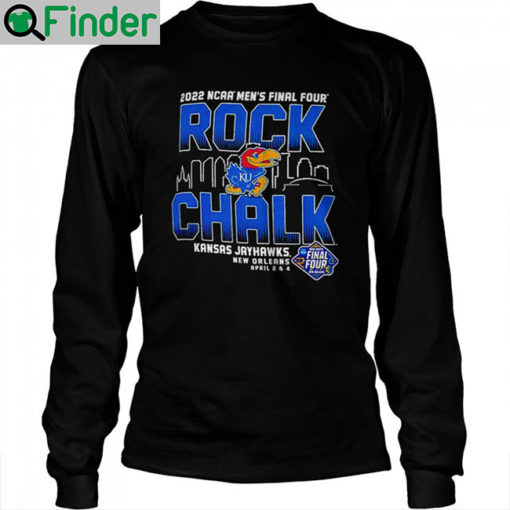 Champion Kansas Jayhawks Black 2022 Final Four Rock Chalk Long Sleeve