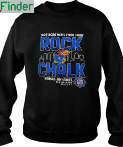 Champion Kansas Jayhawks Black 2022 Final Four Rock Chalk sweatshirt