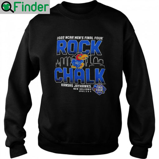 Champion Kansas Jayhawks Black 2022 Final Four Rock Chalk sweatshirt