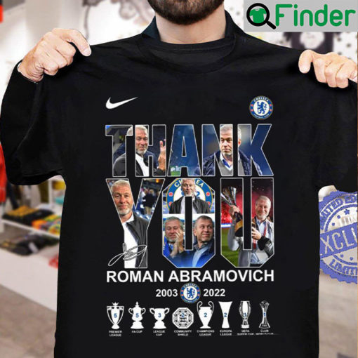 Chelsea FC Thank You Roman Abramovich 2003 2022 Signature T Shirt