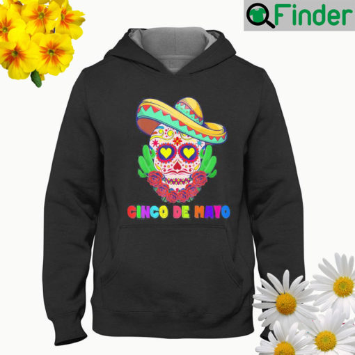 Cinco de mayo mexican cross sunglasses skull mustache fiesta Hoodie