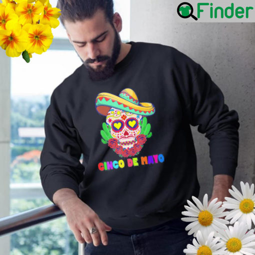 Cinco de mayo mexican cross sunglasses skull mustache fiesta sweatshirt