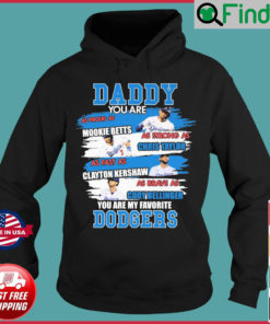 Daddy You Are As Proud As Mookie Betts As Strong As Chris Taylor As Fast As Clayton Kershaw Hoodie