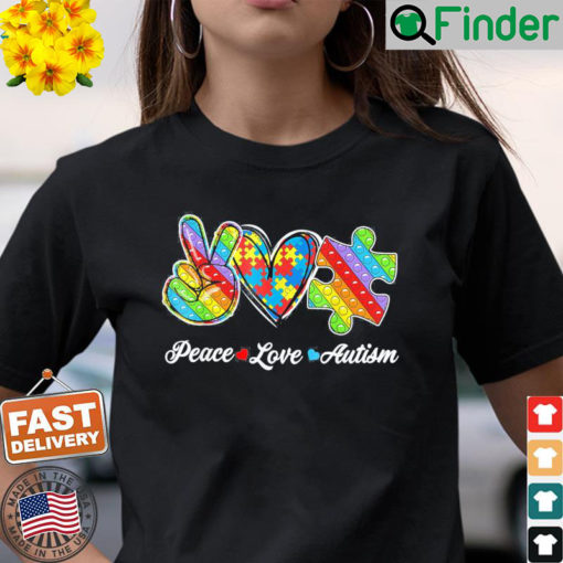 Fidget Toy Autism Puzzle Peace Love Autism Awareness Pop It Shirt