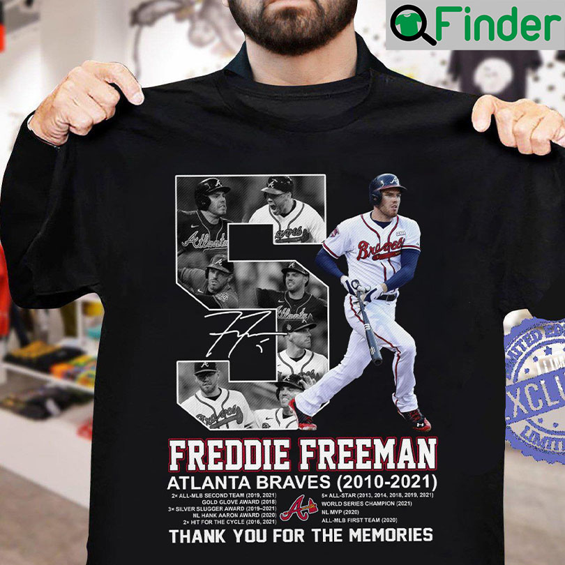 5 Freddie Freeman Atlanta Braves 2010-2021 Signed Shirt