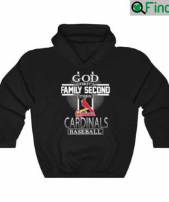 God First Family Second Then Cardinals Basketball Cross 2022 Hoodie