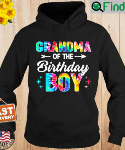 Grandma Of The Birthday Boy Tie Dye Family Matching Hoodie