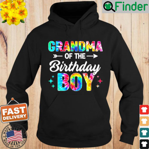 Grandma Of The Birthday Boy Tie Dye Family Matching Hoodie