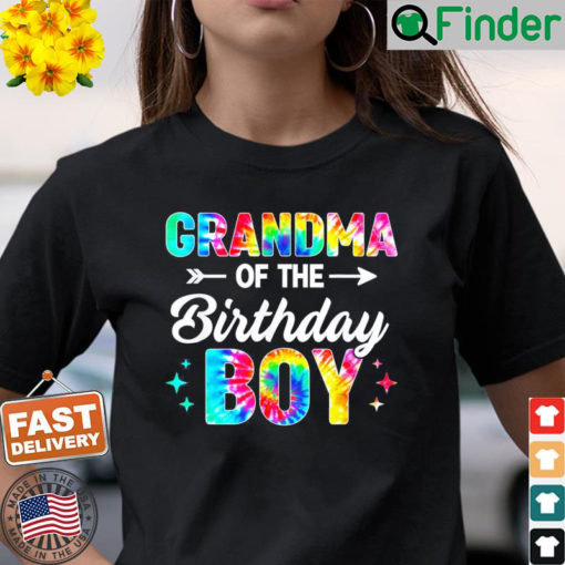 Grandma Of The Birthday Boy Tie Dye Family Matching Shirt