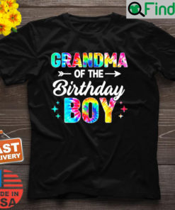 Grandma Of The Birthday Boy Tie Dye Family Matching T Shirt