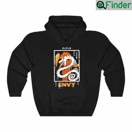 Graphic Sin Of Envy Serpent Design Hoodie