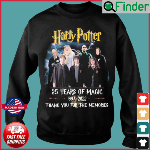 Harry Potter 25 Years Of Magic 1997 2022 Thank You For The Memories Sweatshirt